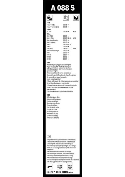 Aerotwin Silecek Seti - [650/500 mm] Volvo XC70 Iı (2007 - 2021) A 088 S fırsatları