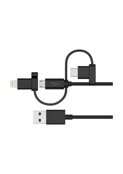 Apple Mfi Lisanslı 3'lü Lightning+Type-C +Micro Hasır İp Kablo 1.5 Metre