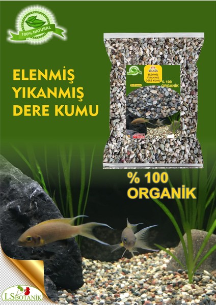 LS BOTANİK Dere Kumu - (3-5 mm) Akvaryum Kumu Bitki Kumu 3,5 kğ