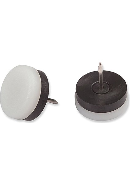 Masa Sandalye Altı Çivili Plastik Kayak Beyaz 25MM 8 Adet