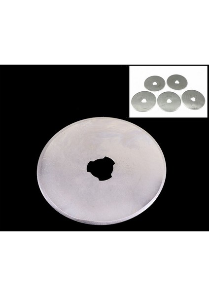 Kırkyama Patchwork Makası Bıçağı 45 mm Sarı Döner Rulet Bıçak Elişi 5 Adet Yedek Bıçak