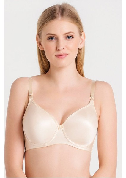 5738 Kadın Ten Düz Kumaşlı Ince Süngerli Tam Kap Toparlayıcı Sütyen
