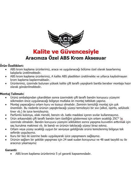 Dacia Logan Krom Ayna Kapağı 2006-2013 Abs Krom