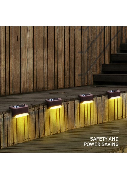 12 Adet Güneş Enerjili LED IP65 Su Geçirmez Bahçe Lambası - Kahverengi (Yurt Dışından)