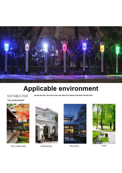 10 Adet Güneş Enerjisi Açık Çim Lambası Paslanmaz Çelik IP65 Su Geçirmez LED Dekoratif Bahçe Işık (Renkli Işık) (Yurt Dışından) indirimleri