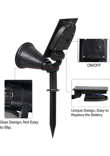 Güneş Işıklar 2'si 1 Su Geçirmez 4 LED Güneş Spotlight Ayarlanabilir Duvar Işık Peyzaj Işık Güvenlik Aydınlatma (Yurt Dışından) fırsatları
