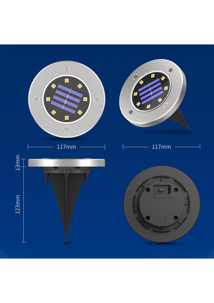 8 Parça LED Rengi Kısılabilir Güneş Akıllı Işık Kontrolü Gömülü Işıklar (Yurt Dışından) modelleri