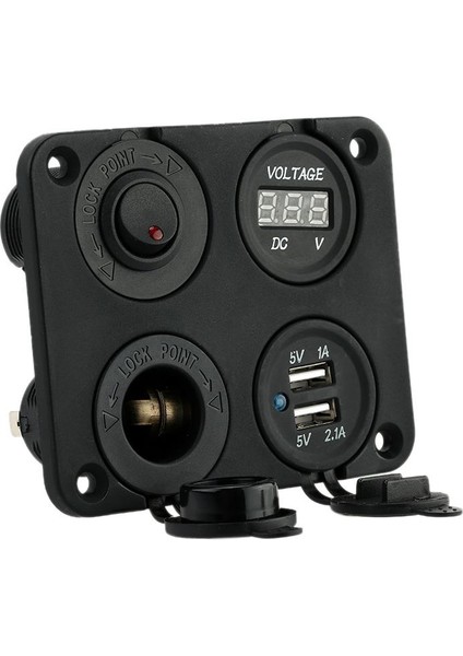 Tekne Yat Araba Kamyon Atv Motosiklet Düğme Anahtarı 4 Panelli Taban