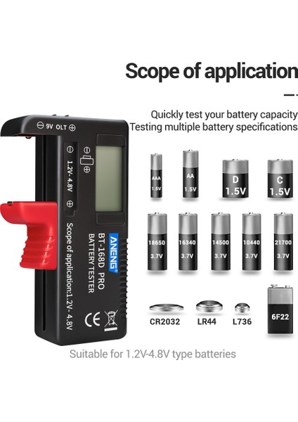 Aneng BT-168 Pro Pil Test Cihazı Dijital Ekran Tipi (Yurt Dışından)