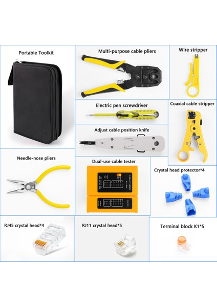 Handskit RJ45 RJ11 RJ12 Ağ Tamir Pense Tool Kit Kablo (Yurt Dışından)