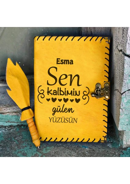Sen Kalbimin Gülen Yüzüsün Deri Defter