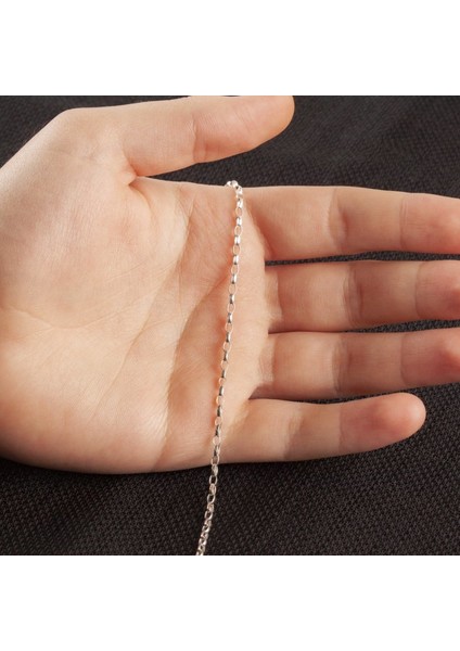 Oval Doch Model Gümüş Zincir 60 Mikron Kalınlık modelleri