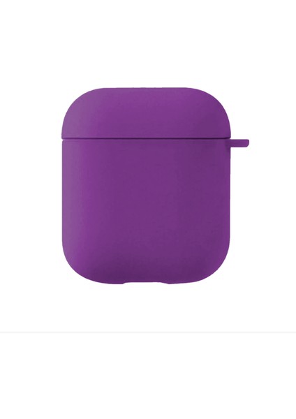Apple AirPods 1. Nesil / 2. Nesil Liquid Silicone Lansman Mor