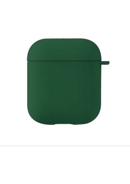 Apple AirPods 1. Nesil / 2. Nesil Liquid Silicone Lansman Koyu Yeşil