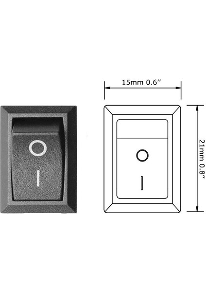 2 Pin On Off Anahtar Switch Mini Buton 5A 220V Ac 10A 125V Kcd1