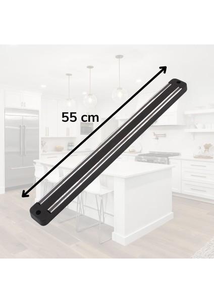 360 Derece Dönebilen Mekanizmalı Yuvarlak Tepsi Formlu Organizer + Manyetik Bıçak Askısı 55 cm