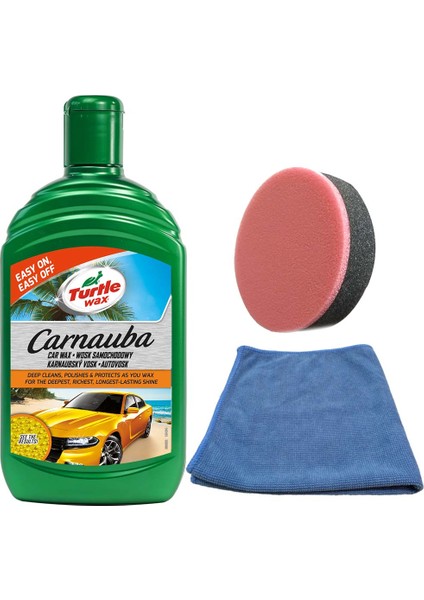 Turtle Wax Boya Koruma Carnauba Cila 500 ml  + Uygulama Bezi & Süngeri