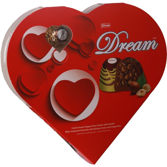 Elvan Dream Fındıklı Çikolata 124 Gr. (1 Kalp Kutu)