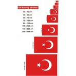 Karanfil Türk Bayrağı 60X90 cm Ebatında Kumaş Türk Bayrağı Al Bayrak 60X90 Bez Bayrak