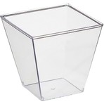 Bibizde Pvc Prizma Mini Mika Plastik Kare Kap Küp Sunum Kase 200CC 25 Adet