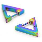 Ema Çelik Üçgen Küpe Hologram Renk