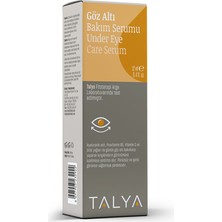 Talya Göz Altı Bakım Serumu, C Vitamini + E Vitamini + Vitamin B5 + Hyaluronik Asit + 7 Özel Yağ, Roll-On, 12 ml