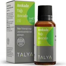 Talya Avokado Yağı (Avocado Oil), Soğuk Sıkım, %100 Saf ve Doğal, 20 ml