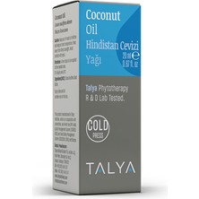 Talya Hindistan Cevizi Yağı, Nemlendirici ve Besleyici, Soğuk Sıkım, %100 Saf ve Doğal, 20 ml