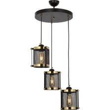 AVONNI AV-60336-3S-BSY Siyah Boyalı Modern Avize E27 Metal 0x3cm