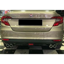 Mm Oto Fiat Egea 2015 ve Üzeri Için Universal Stoplu 4 Egzoz Çıkışlı Siyah Difüzör