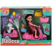 Belissa Belissa'nın Sepetli Motosikleti ve Sevimli Köpeği 53807 - Pembe Motosiklet