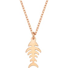 Altın Sepeti Altınsepeti Rose Gümüş Balık Kılçık Kolye