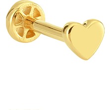 Dianora Piercing 14 Ayar Altın Kalp Minimal Tragus Piercing