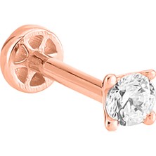 Dianora Piercing 14 Ayar Rose Altın Tektaş Minimal Tragus Piercing