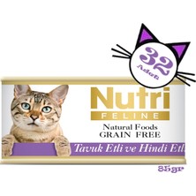 Nutri Feline Tavuk&hindi Etli 85GR Nutri Yaş Kedi Maması 32ADET