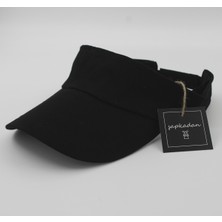 Şapkadan Unisex Uv Koruyucu Vizör Kasket Siperlik Tenis Şapka Beyaz-Siyah Set