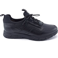 Marcomen Siyah Deri Erkek Casual Ayakkabı