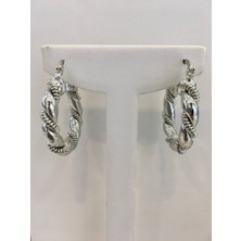 Modamugo Metal Burgulu Kalın Halka Küpe - Rodyum