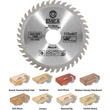 Badem10 Emka Ahşap Kesme Sunta Testeresi 115 mm 40 Diş