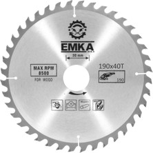 Badem10 Emka Ahşap Kesme Sunta Testeresi 190 mm 40 Diş