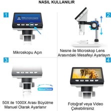 Duhaline 1000X Dijital 1080P 4.3 Inç LCD Ekranlı USB Hd Mikroskop