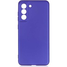 Case 4U Samsung Galaxy S21 fe Uyumlu Kılıf Klasik Mat Renkli Yumuşak Premier Silikon Mavi