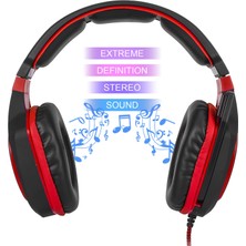 Sades AH28 3.5mm Stereo Ses Kablolu Gaming Headset Kırmızı (Yurt Dışından)