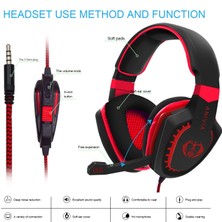 Sades AH28 3.5mm Stereo Ses Kablolu Gaming Headset Kırmızı (Yurt Dışından)