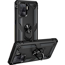 Kzy Oppo Reno 5 Lite Kapak Military Yüzüklü Stantlı Panzer Tank Kılıf - Siyah
