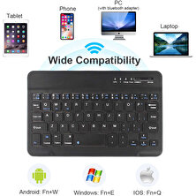 Duhaline Lenovo Tab M7 TB-7305F 7" Uyumlu Bluetooth Tablet Klavyesi Mini Slim Şarjlı Kablosuz Klavye