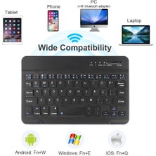 Duhaline Apple iPad Mini 1/2/3 Uyumlu Bluetooth Tablet Klavyesi Mini Slim Şarjlı Kablosuz Klavye