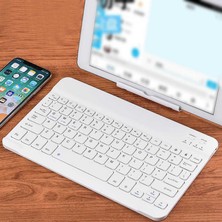 Duhaline General Mobile E-Tab 20 Uyumlu Bluetooth Tablet Klavyesi Mini Slim Şarjlı Kablosuz Klavye