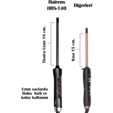 Hairens HRS-140 Afro Dalga 9 Mm. Kıvırcık Saç Maşası, 18 Cm. Ekstra Uzun Başlık + Eldiven