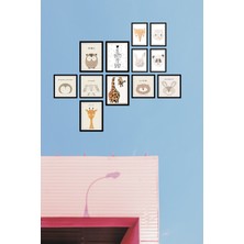 Nt Handmade 12 Parça Çerçeve Görünümlü Mdf Tablo Duvar Dekoru